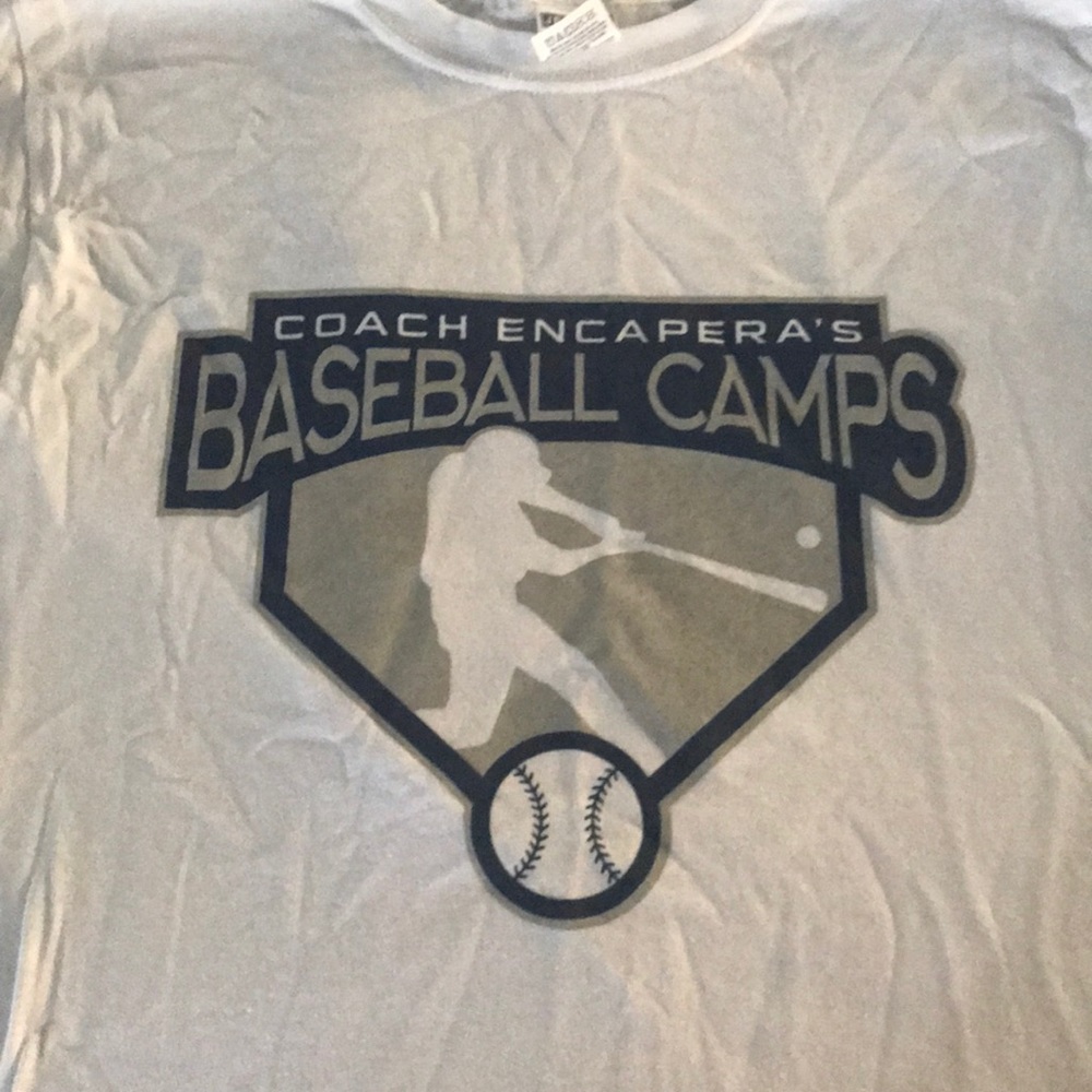 Baseball Camp T Shirt- White Cotton 2019